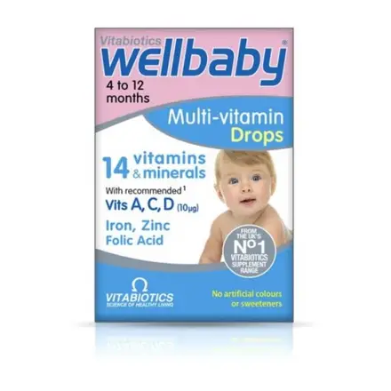 Vitabiotics Wellbaby Уелбейби капки за бебета 4-12 месеца 30 мл