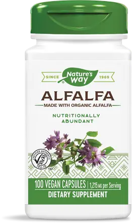 Nature’s Way Alfalfa Leaves Люцерна За хормонален баланс и регулиране на холестерола 405 мг 100 капсули