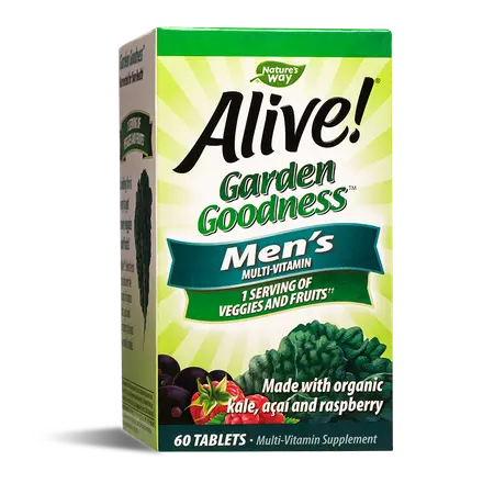 Nature’s Way Alive! Garden Goodness™ Men`s Multi-Vitamin/ Алайв! Мултивитамини за мъже х 60 таблетки