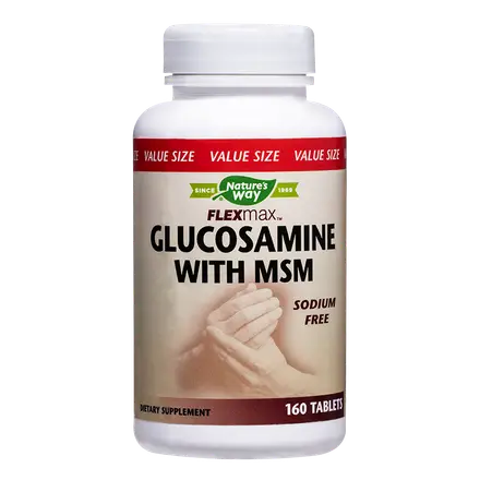 Nature’s Way Flexmax Glucosamine with MSM Глюкозамин Сулфат и МСМ За здрави кости, хрущяли и стави 877 mg 160 таблетки