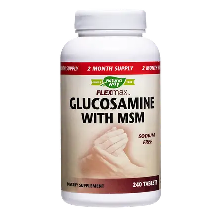 Nature’s Way Flexmax Glucosamine with MSM Глюкозамин Сулфат и МСМ За здрави кости, хрущяли и стави 925 mg 240 таблетки