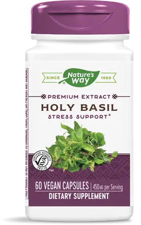 Nature’s Way Way Holy Basil Свещен босилек За повишаване на имунитета при стрес 450 мг 60 капсули