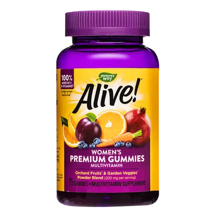 Nature’s Way Alive! Women’s Premium Gummies Multivitamin Алайв! Премиум мултивитамини за жени 75 желирани таблетки