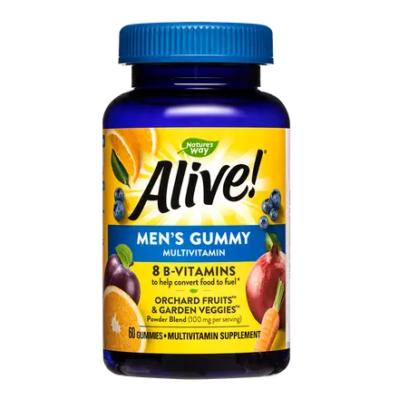 Nature’s Way Alive! Men’s Gummy Complete Multivitamin Алайв! Мултивитамини за мъже 60 желирани таблетки