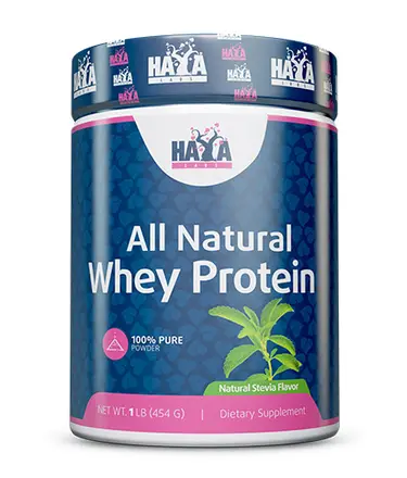 HAYA LABS Хая лабс 100% Pure All Natural Whey Protein Stevia Натурален 454 гр