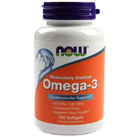 Now Foods Омега-3 за висок имунитет и възстановяване на организма 100 капсули