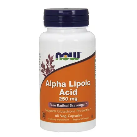 Now Foods Алфа Липоева киселина за регулиране на кръвната захар 250 мг 60 капсули