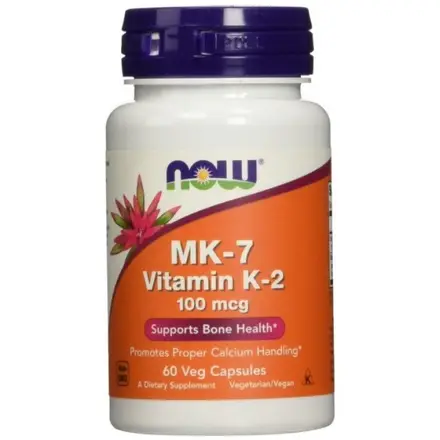 Now Foods MK-7 Витамин К-2 за здрави кости и артерии 100 мкг 60 капсули
