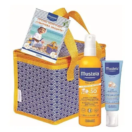Mustela Промо Пакет Спрей за след слънце + Слънцезащитен SPF50+ лосион + Термо Чанта подарък