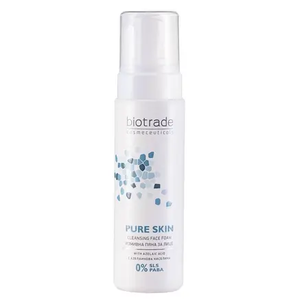 Biotrade Pure Skin Измивна пяна за лице обогатена с азелаинова киселина за кожа с разширени пори, черни точки и неравен тен, 150мл