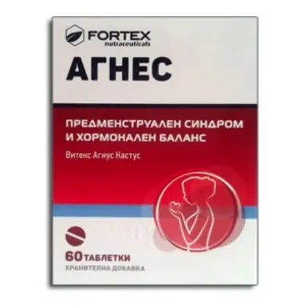 Fortex Агнес 132мг при нарешен менструален цикъл и болки в гърдите 60 таблетки