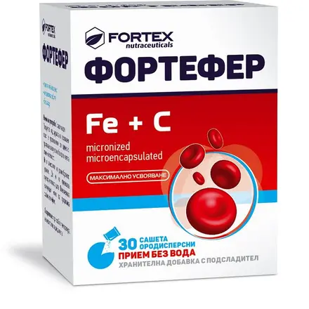 Fortex Фортефер желязо при умора и стрес 30 сашета