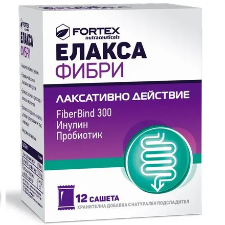 Fortex Елакса Фибри Натурално слабително за лесно изхождане 12 сашета