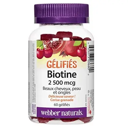 Webber Naturals Биотин Гъмис желирани таблетки мултивитамин за здраво тяло 2500 мкг x60