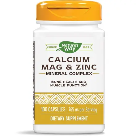Nature’s Way Calcium, Magnesium, Zinc Калций, Магнезий и Цинк За здрави кости и клетъчна репродукция 100 капсули