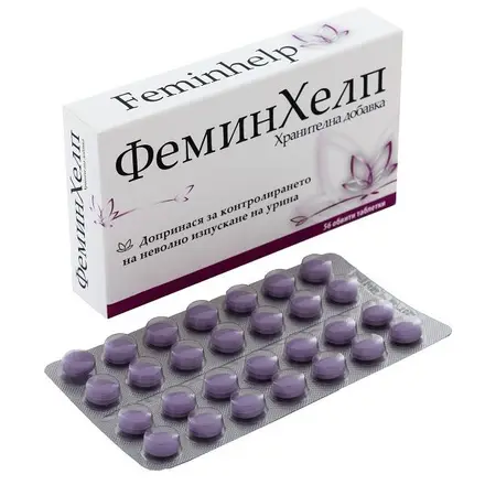 Naturprodukt Феминхелп При неволно изпускане на урина Инконтиненция с червена боровинка 56 таблетки