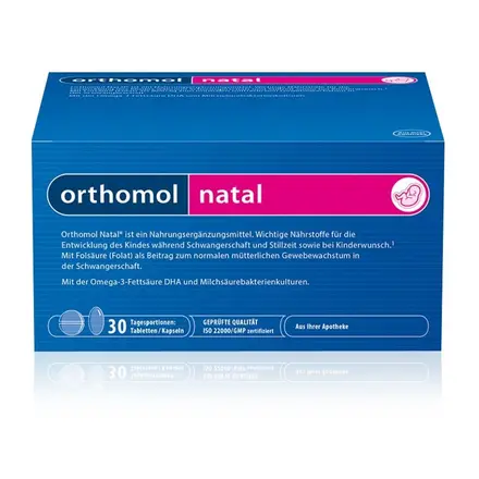 Ортомол Натал Orthomol Natal Омега-3 прибиотик за здрава имунна система 30 сашета