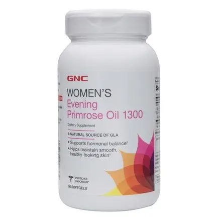 GNC Women’s Evening PrimRose Oil Масло от Вечерна Иглика 1300мг, в подкрепа на женското здраве, 90 капсули