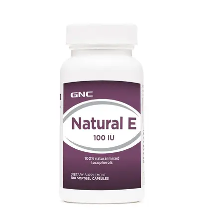 GNC Natural Vitamin E Натурален Витамин Е 100 IU Мощен антиоксидант 100 меки капсули
