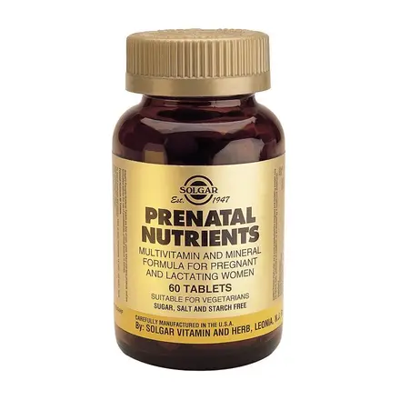 Solgar Prenatal Пренатал Нютриентс комплекс за бременни и кърмещи жени 60 таблетки