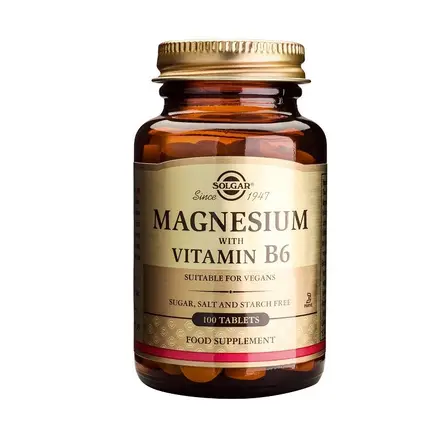 Solgar Magnesium Магнезий + Витамин В6 за тонус и енергия 100 таблетки