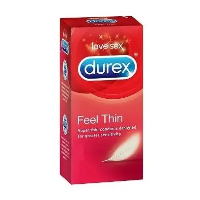 Durex Feel Thin Натурален латекс Презервативи 12бр
