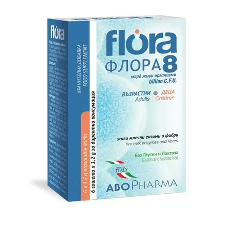 Abopharma Flora 8 За чревната флора Синбиотик за деца и възрастни 6 сашета