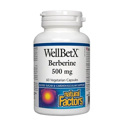 Natural Factors WellBetX в помощ на сърцето и холестерола с Берберин 60 капсули
