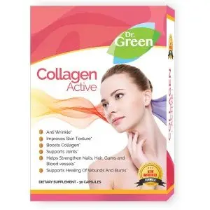 Dr. Green Collagen Актив морски колаген и витамин С за здрава коса, кожа и нокти 30 капсули