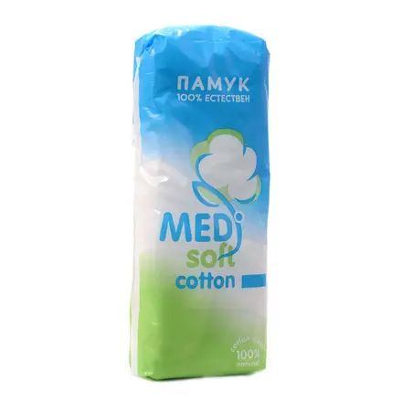 Medica Medisoft Cotton 100% естествен абсорбиращ памук за хигиенни и козметични процедури 70 грама