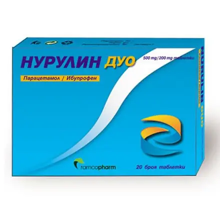 Ramcopharm Нурулин дуо при болка,отпадналост и температура 20 таблетки
