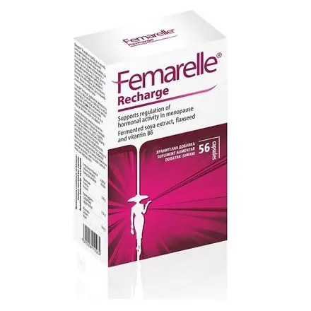 Femarelle Recharge Фемарел в помощ на менопаузата и PMS с облекчаващо действие 56 капсули