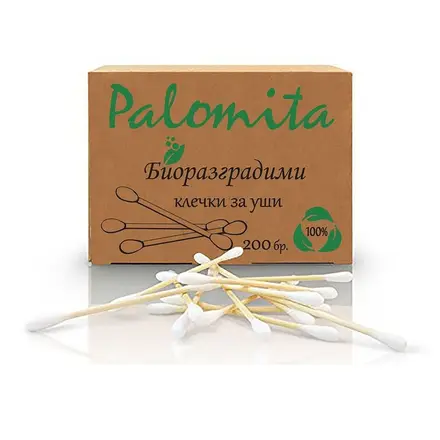 Palomita ЕКО Биоразградими клечки за уши от 100% памук 200бр