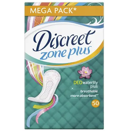 Discreet Everyday Zone Plus Deo Защитаващи ежедневни дамски превръзки водна лилия 50бр