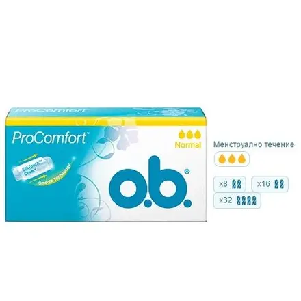 O.B. ProComfort Normal Прокомфорт Ежедневни Дамски тампони от коприна 8бр
