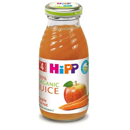 Hipp Био вкусен сок от ябълки и моркови за деца +4 месеца 200мл.