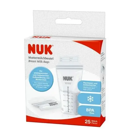 Nuk Пликчета за съхранение, затопляне и пренасяне на кърма 25бр