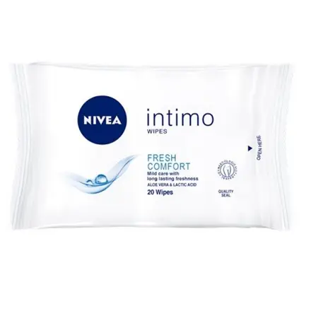 Nivea Интимни мокри кърпи с Алое Вера Почистващи 20бр / Nivea Intimo Cleaning Wipes Comfort Fresh