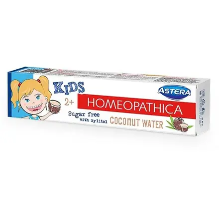 Astera Homeopathica Kids Хомеопатична паста за почистване на зъби за деца 2+г., кокос 50мл