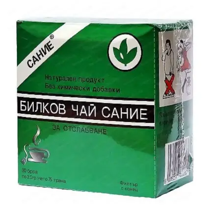 Сание Билков чай за отслабване със слабително действие натурален 30 пакетчета