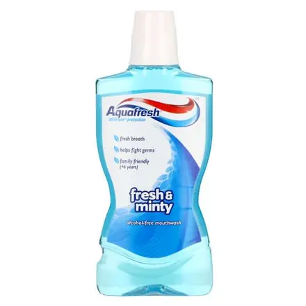 AquaFresh Triple Protection Fresh & Minty Вода за уста за тройна защита, съдържаща флуорид, 500мл