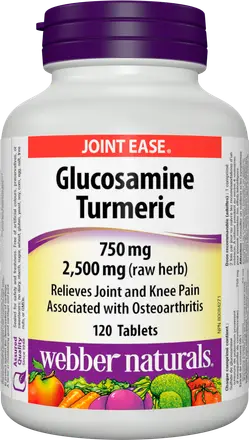 Webber Naturals Glucosamine Turmeric Глюкозамин Сулфат и Куркума За здрави стави 120 таблетки