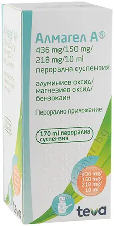 АЛМАГЕЛ А перорална суспензия 436 мг/150 мг/218 мг/10 мл * 170 мл ТЕВА