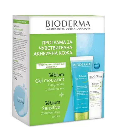 BIODERMA PROMO SEBIUM SENSITIVE успокояващ крем 30ml + гел измивен 100ml