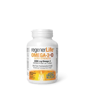 NATURAL FACTORS Regener Life Омега-3 (ЕРА /DHA 680/335) + Витамин D3 500 IU x 90 softgel caps в подкрепа на сърдечно-съдовата система