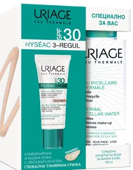 URIAGE PROMO HYSEAC 3-REGUL SPF30 Тониран крем 40ml + термална миц вода 100ml
