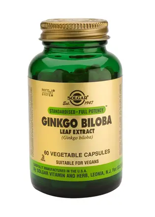 СОЛГАР ГИНКО БИЛОБА ЕКСТРАКТ / SOLGAR SFP GINKGO BILOBA LEAF EXTRACT VEGETABLE - 60 капсули
