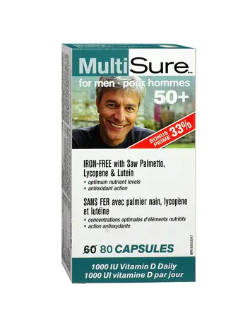 WEBBER NATURALS MULTI SURE мултивитамини за мъже 50+ със сао палмето,ликопен и лутеин x 80caps