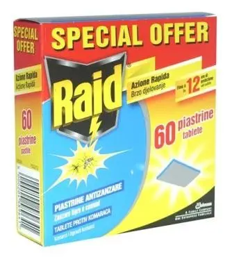 RAID таблетки x 60бр. - ламинирани таблетки против комари