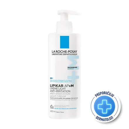 LA ROCHE-POSAY LIPIKAR AP+M CREME LIGHT успокояващ балсам за лице и тяло за суха и атопична кожа 400ml new